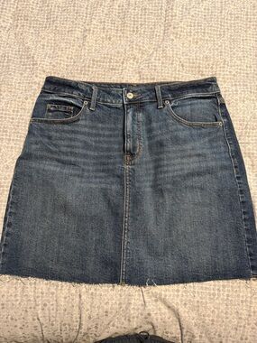 Old Navy Dark Blue Denim Mini Skirt with Raw Hem
